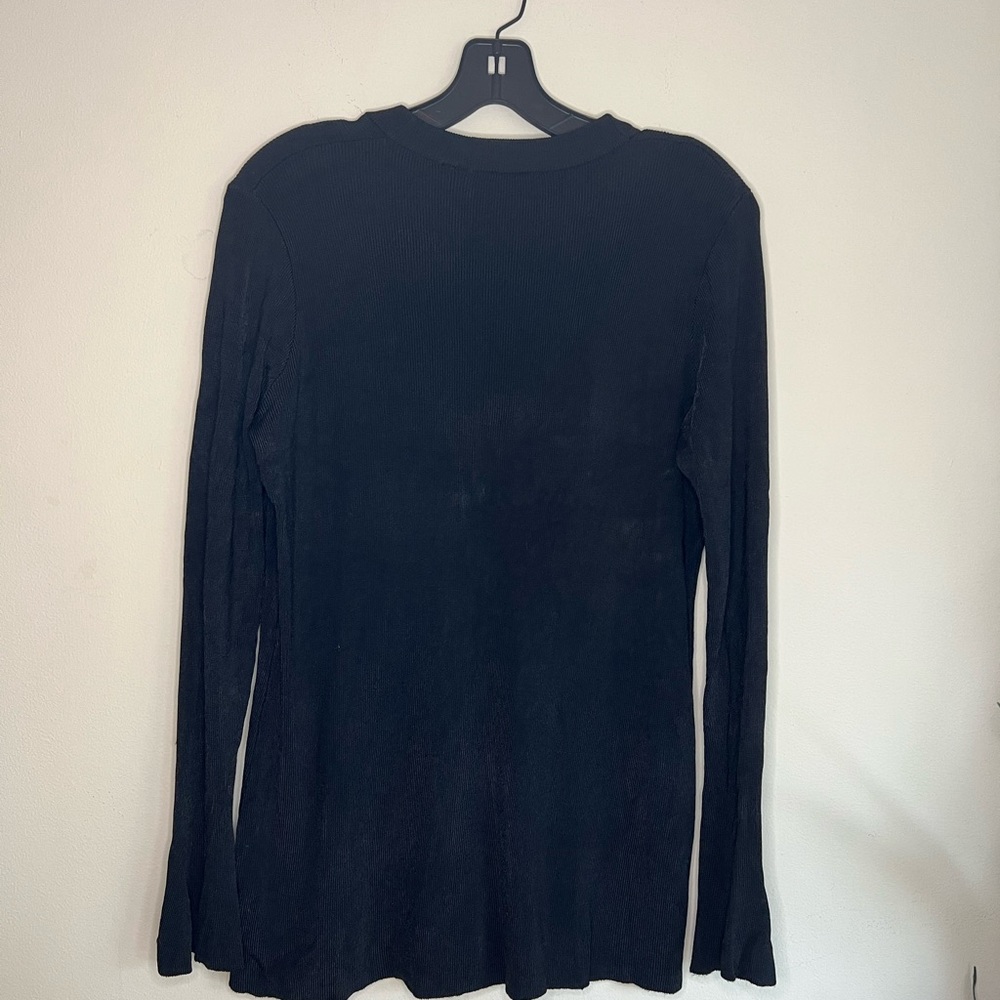 L’Agence woman’s Lucas black long Rib cardigans sweater - Picture 9 of 11